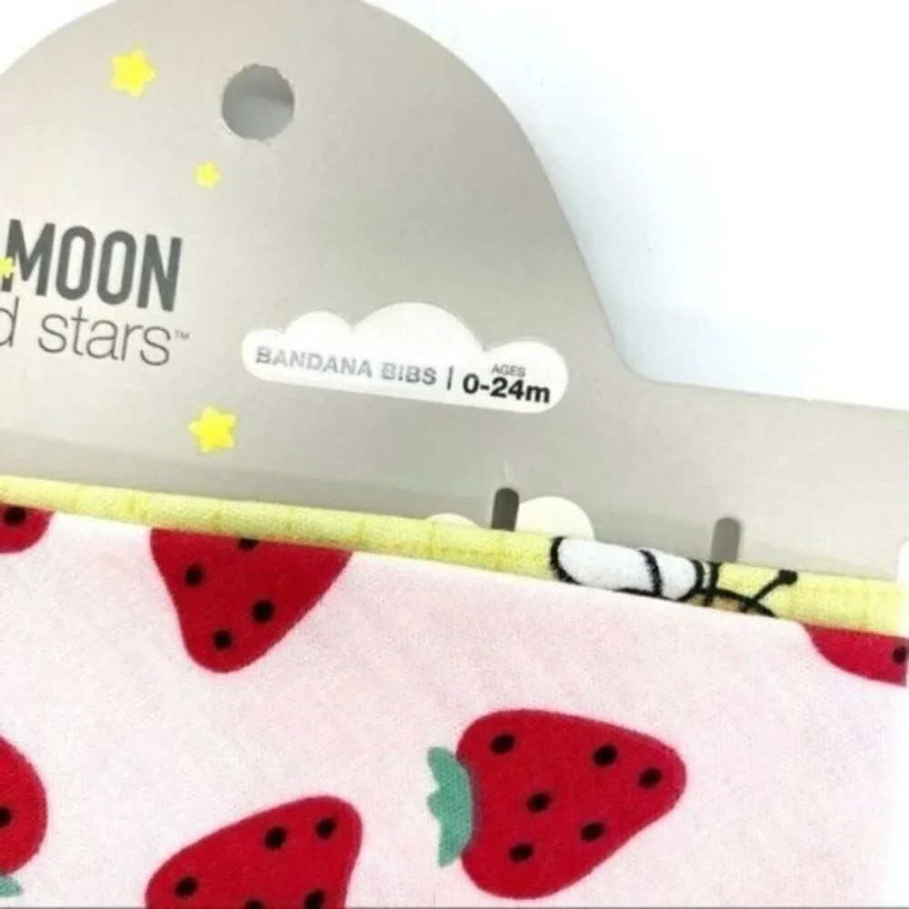 Moon & Stars Baby Bibs Headband Set New